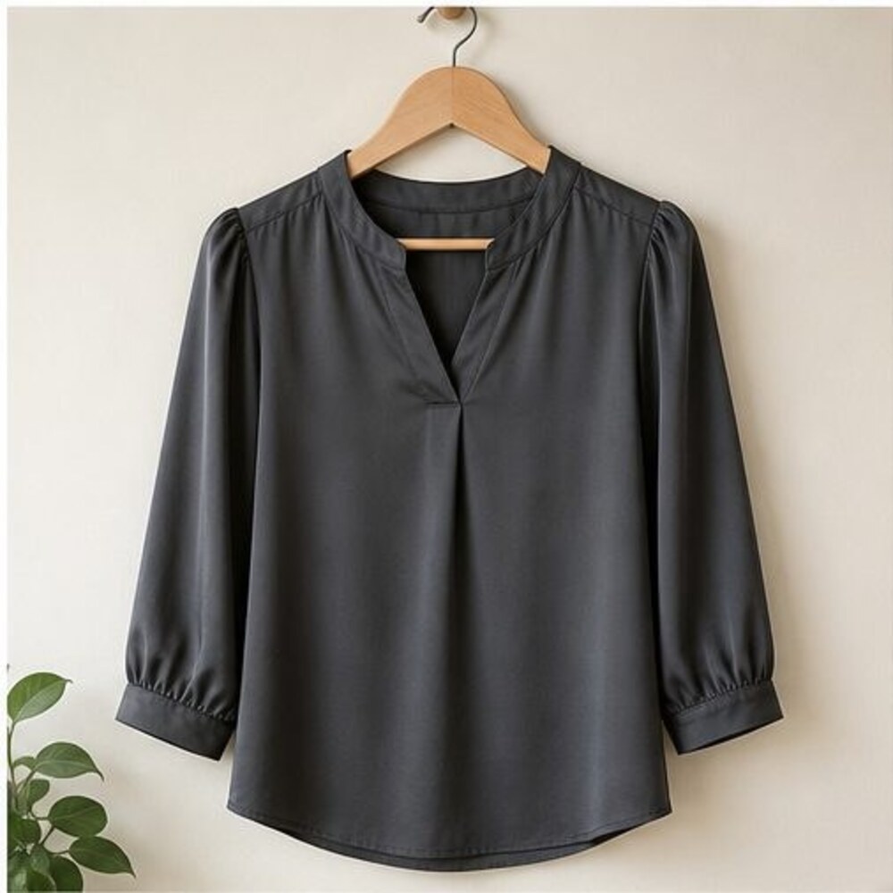 Charcoal Peplum Top